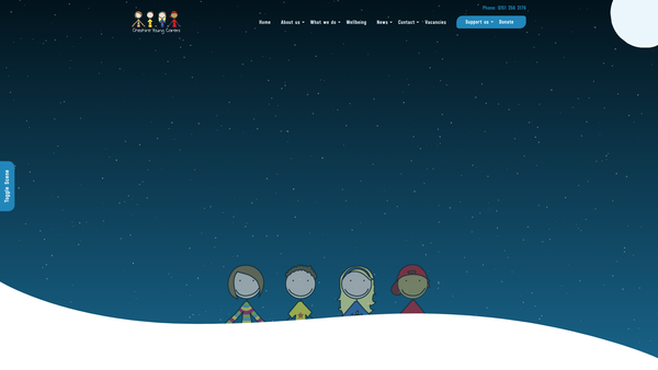 Screenshot of the Cheshire Young Carers Ltd website
