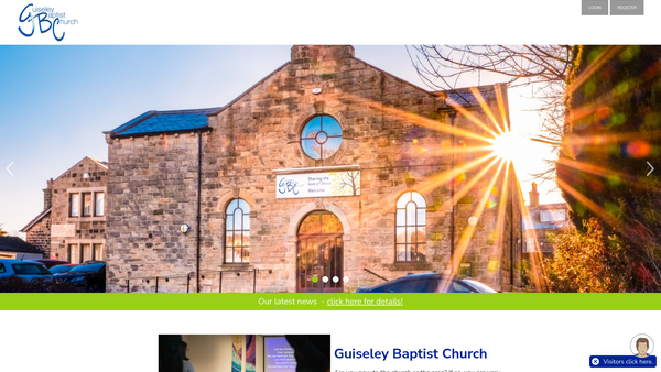Screenshot of the Guiseley Baptist Church website