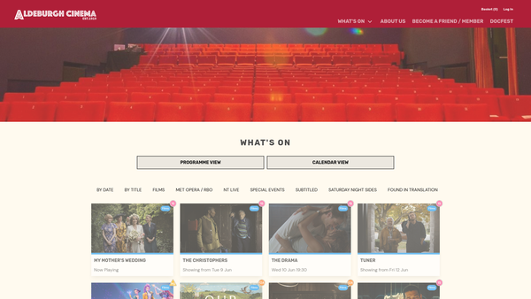 Screenshot of the Aldeburgh Cinema Trust website