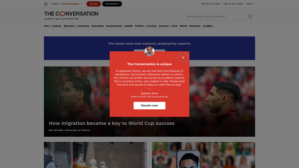 Screenshot of the The Conversation Trust (UK) Limited website