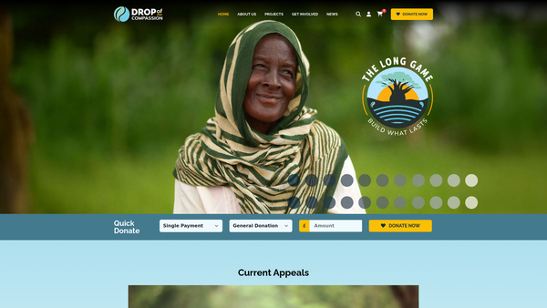 Screenshot of the Drop Of Compassion website