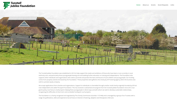 Screenshot of the The Tunstall Jubilee Foundation website