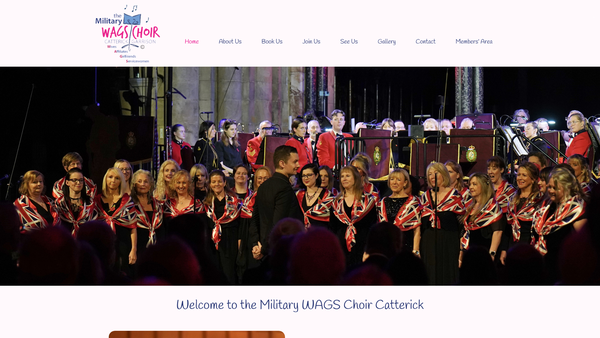 Screenshot of the Military Wags Choir Catterick Garrison website