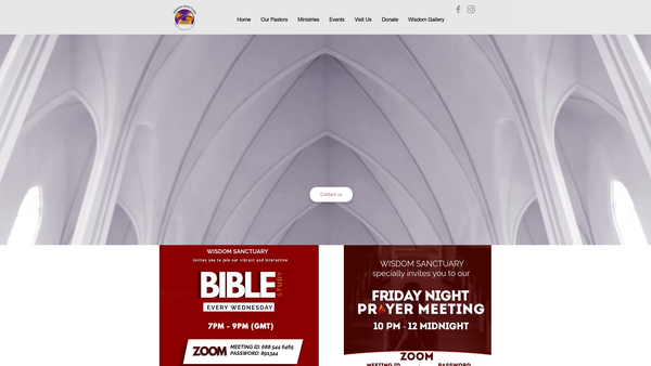 Screenshot of the Wisdom Sanctuary Limited website