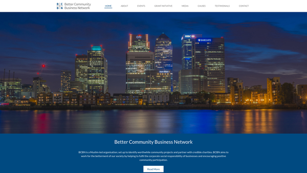 Screenshot of the Better Community Business Network Limited website