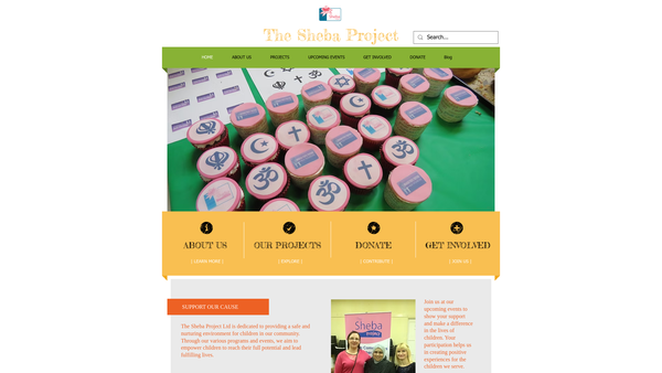 Screenshot of the The Sheba Project Ltd website