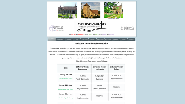 Screenshot of the The Parochial Church Council Of The Ecclesiastical Parish Of St Marys, Easebourne website