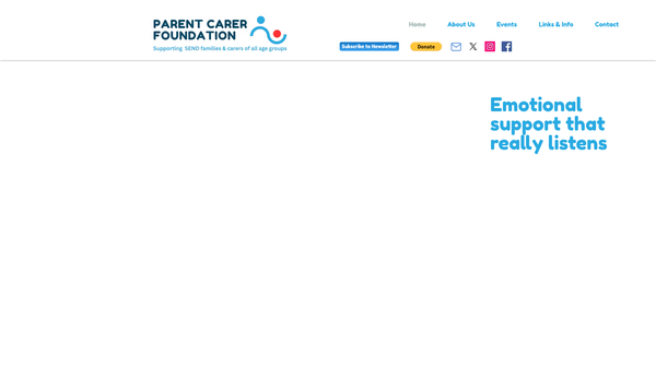 Screenshot of the Parent Carer Foundation website