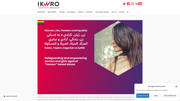 Screenshot of the Ikwro Women's Rights Organisation website