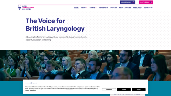 Screenshot of the British Laryngological Association website