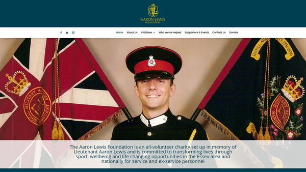 Screenshot of the The Aaron Lewis Foundation website