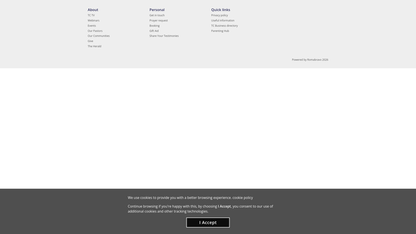 Screenshot of the Redeemed Christian Church Of God (Rccg) Trinity Chapel website