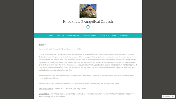 Screenshot of the Knockholt Evangelical Church website