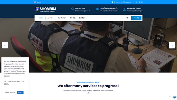 Screenshot of the Community Safety Patrol website