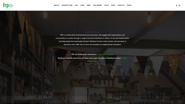 Screenshot of the Forest Recycling Project Limited website