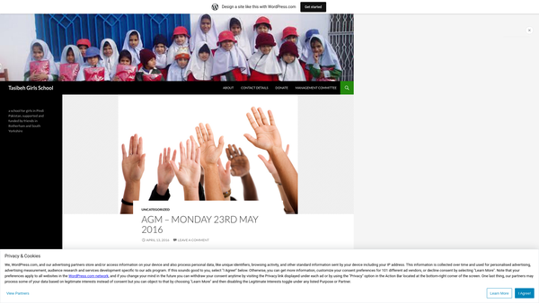 Screenshot of the Tasibeh Girls School website