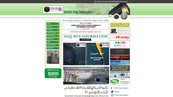 Screenshot of the British Hajj Delegation website