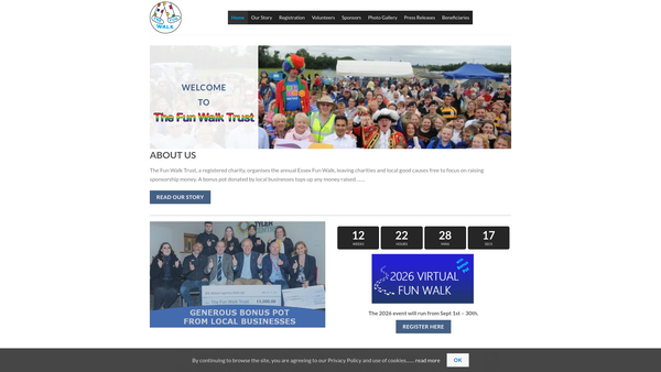 Screenshot of the The Fun Walk Trust website