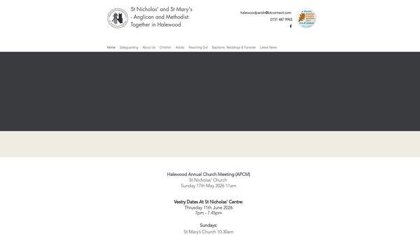 Screenshot of the The Halewood Local Ecumenical Partnership website