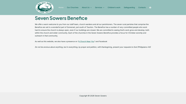 Screenshot of the The Seven Sowers Charitable Trust website