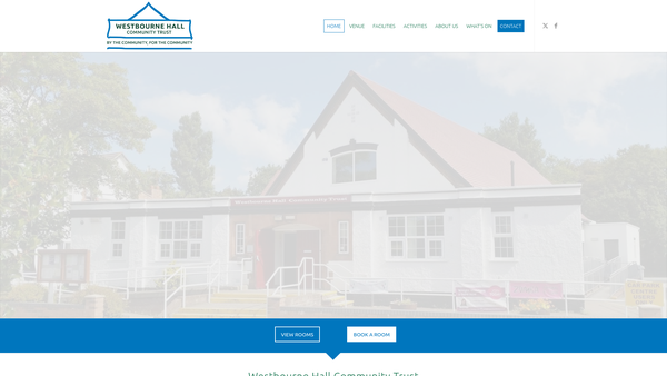 Screenshot of the Westbourne Hall Community Trust website
