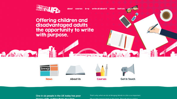 Screenshot of the Bringing Words To Life Limited website