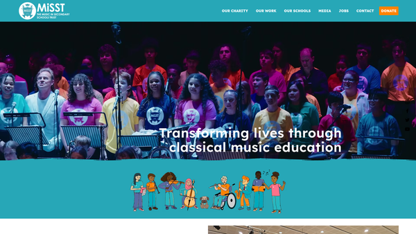 Screenshot of the The Music In Secondary Schools Trust website