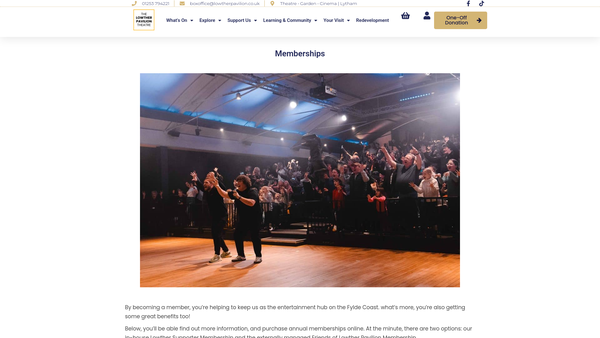 Screenshot of the Friends Of Lowther Pavilion website