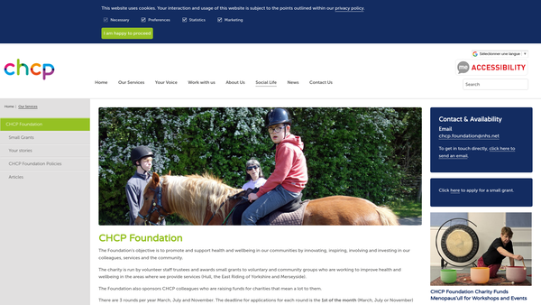 Screenshot of the City Health Care Partnership Foundation website