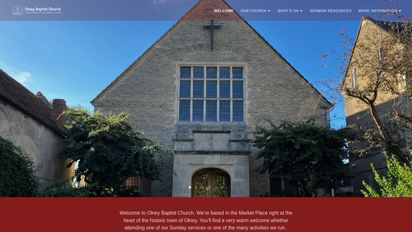 Screenshot of the Sutcliff Baptist Church, Olney website