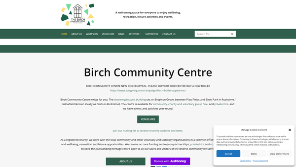 Screenshot of the Birch Community Association website