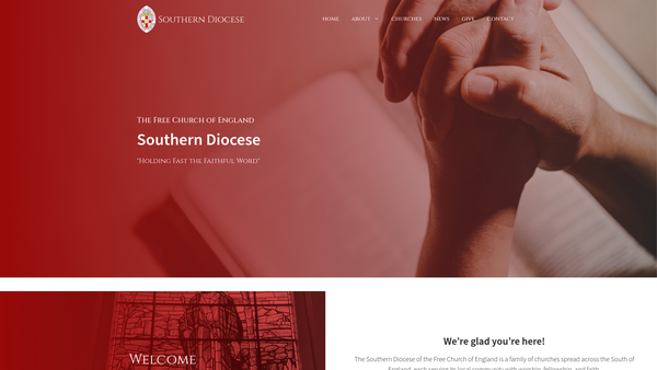 Screenshot of the Free Church Of England Southern Diocesan Synod website