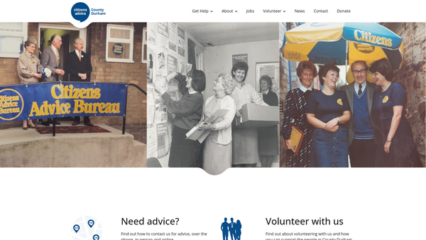 Screenshot of the Citizens Advice County Durham website