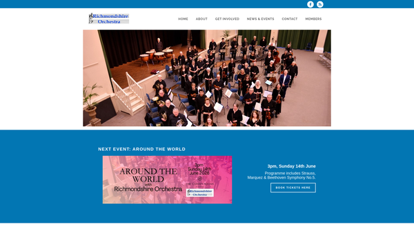 Screenshot of the Richmondshire Orchestra website