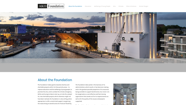Screenshot of the Ako Foundation website