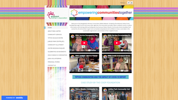 Screenshot of the Bangladeshi Women's Association Limited website