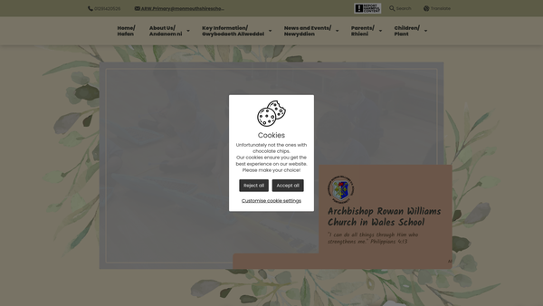 Screenshot of the Arw PTFA website