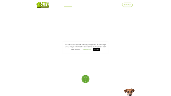 Screenshot of the A Better Life Dog Rescue Limited website