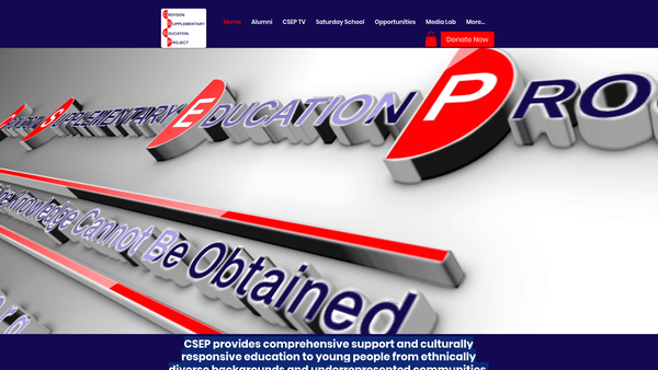 Screenshot of the Croydon Supplementary Education Project (Csep) website