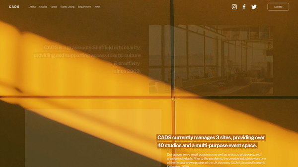 Screenshot of the Cads South Yorkshire Limited website