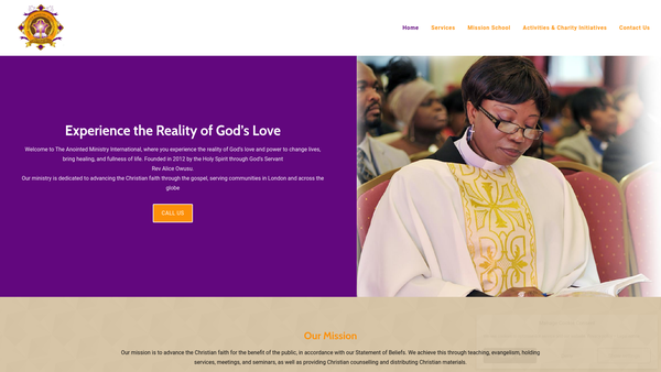 Screenshot of the The Anointed Ministry International website