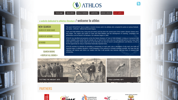 Screenshot of the Athlos website
