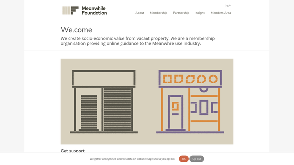Screenshot of the Meanwhile Foundation website
