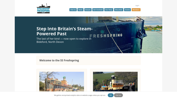 Screenshot of the Steamship Freshspring Trust website