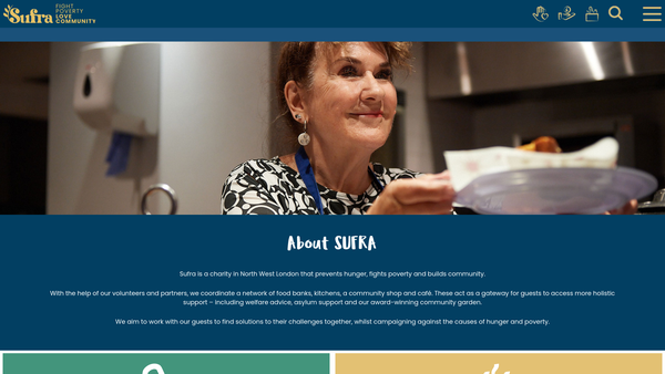 Screenshot of the Sufra - Nw London website