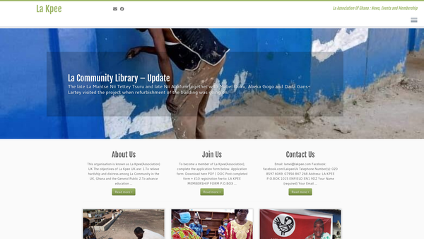Screenshot of the La Kpee website