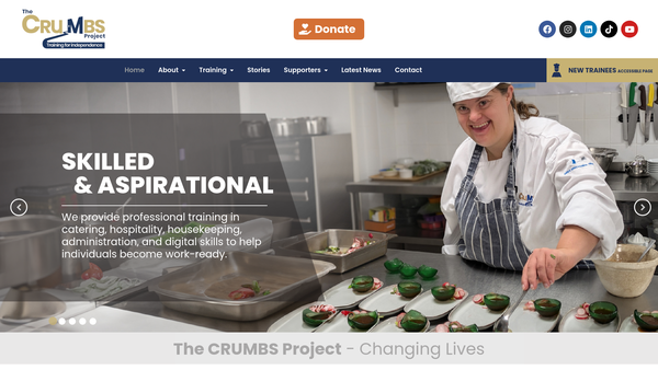 Screenshot of the The C.r.u.m.b.s. Project website