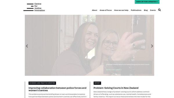Screenshot of the The Centre For Justice Innovation UK website