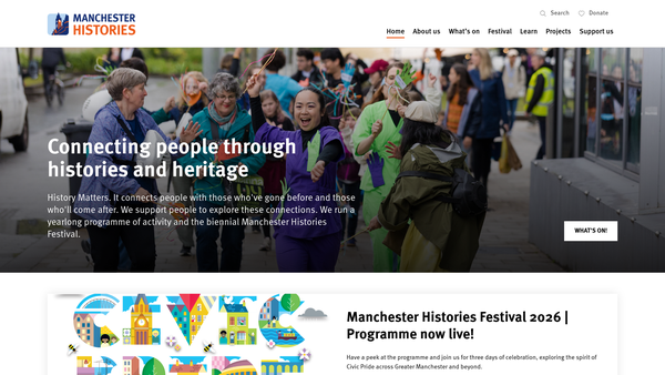 Screenshot of the Manchester Histories website