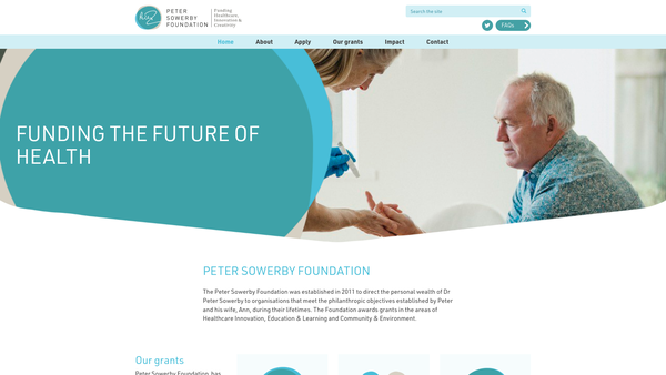 Screenshot of the Peter Sowerby Foundation website